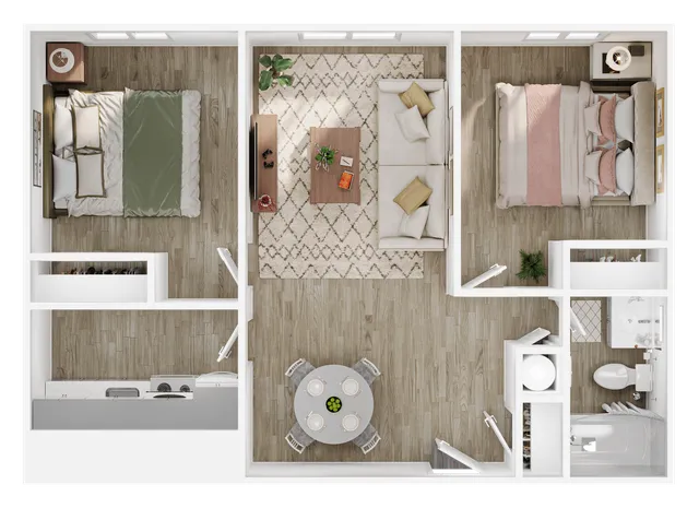 2BR/1BA - B2