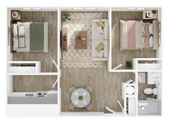 2BR/1BA - B2
