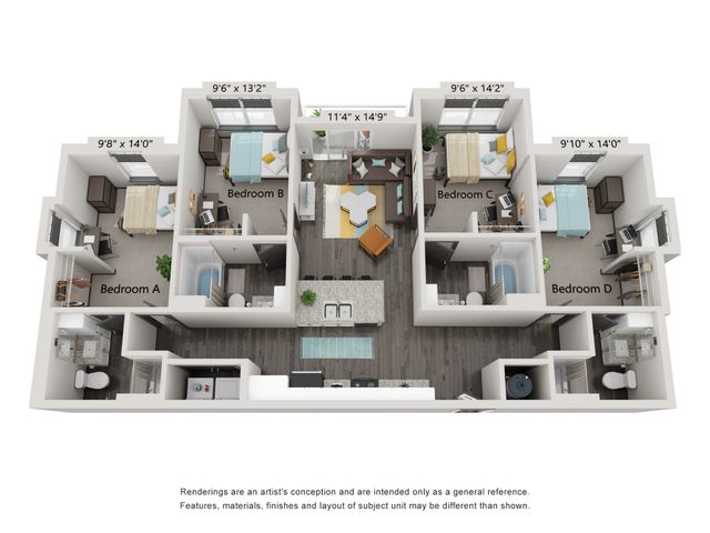 The Four Balcony Floorplan