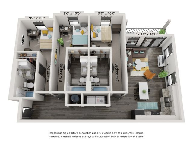 The Three Garden Plus Floorplan