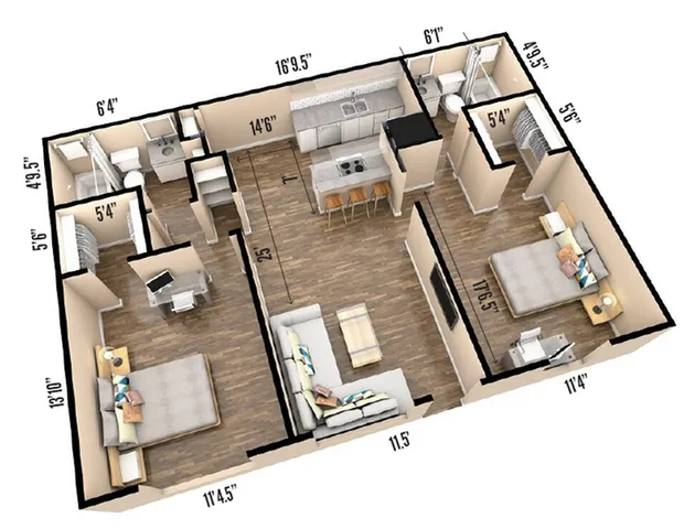 2BR/2BA - B4 - Premium