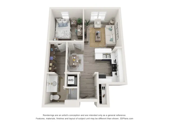 one bedroom apartment layout