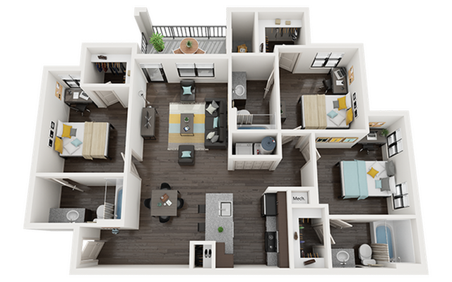The Mill at Auburn C1 Standard Floor Plan