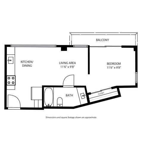 467 square foot studio apartment