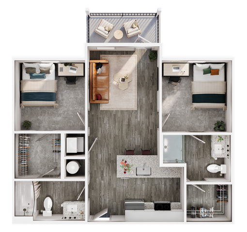 2BR/2BA - B1 - Furnished