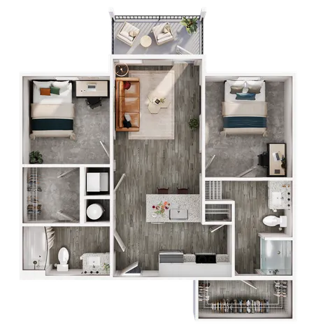 2BR/2BA - B2 - Furnished
