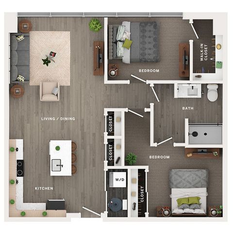 2BR/1BA - B