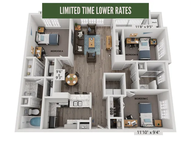 3BR/2BA - The Camden