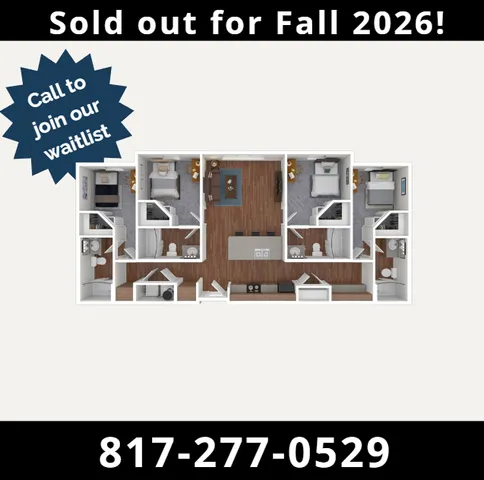 Contemporary floor plan showcasing three bedrooms, a spacious living area, and a modern kitchen, ideal for stylish living.