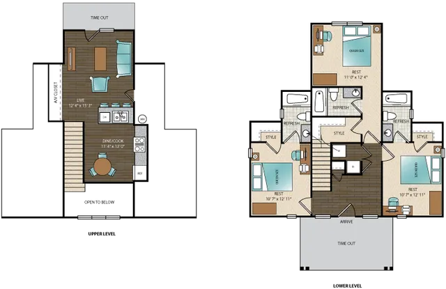 Spacious floor plan showcasing 3 bedrooms, a stunning open-concept living area, and a comfortable outdoor space.