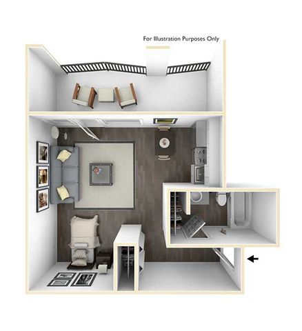400 Maynard - One-Bedroom Floor Plan