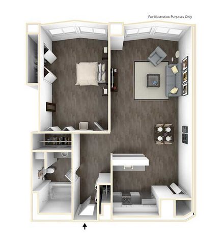 400 Maynard - One-Bedroom Floorplan