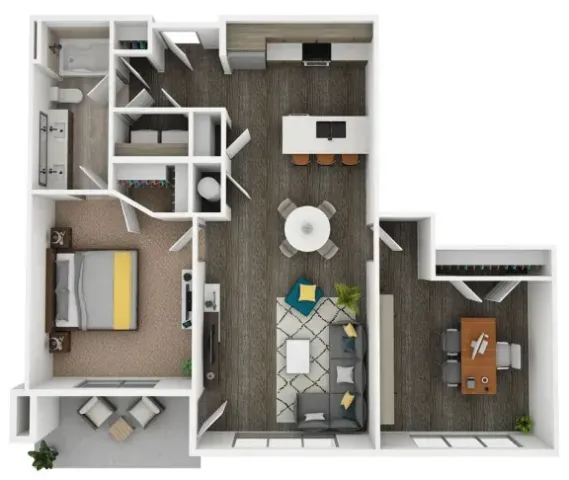 2BD/1BA-B1 1001 sq.ft.