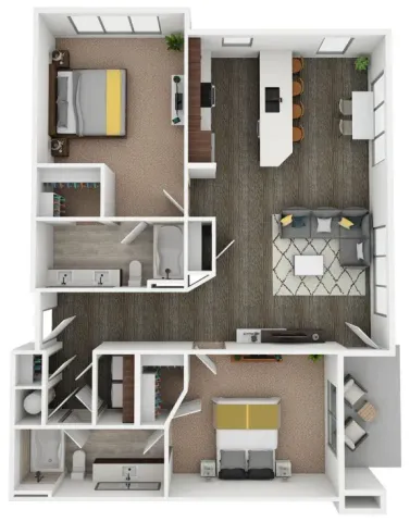 2BD/2BA-B2 1225 sq.ft.
