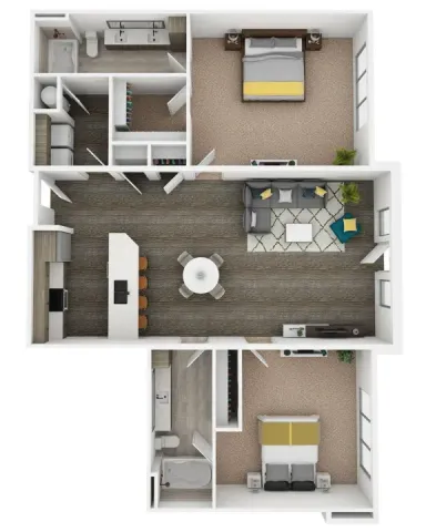 2BD/2BA-B3 1383 sq.ft.