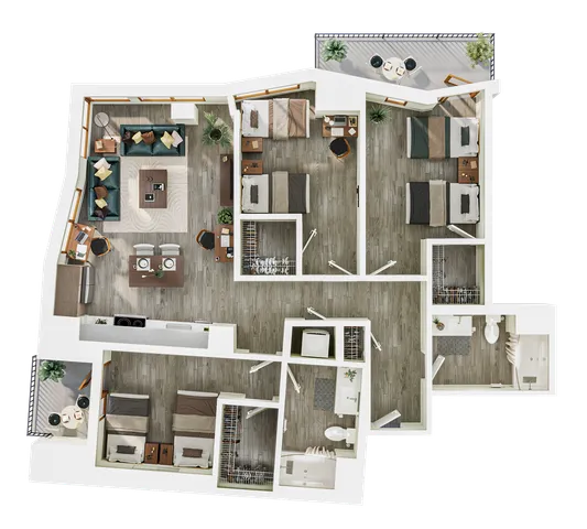 3BR/2BA - Double - C1