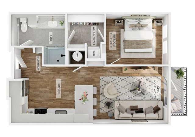 1BR/1BA - A1