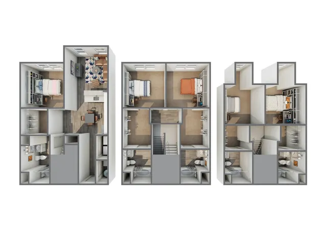 3D Floor Plan of 5x5
