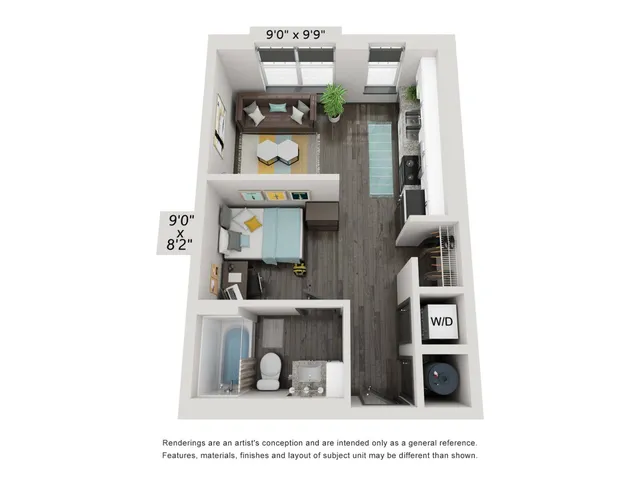 The Studio Flat Floorplan