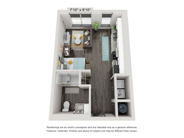 The Studio Flat ADA Floorplan