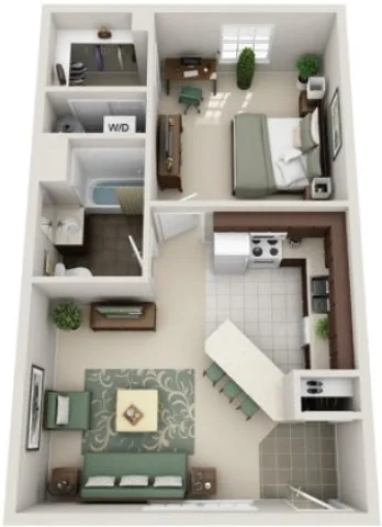 1BR/1BA