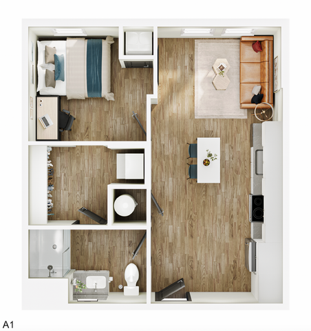 1BR/1BA - A1