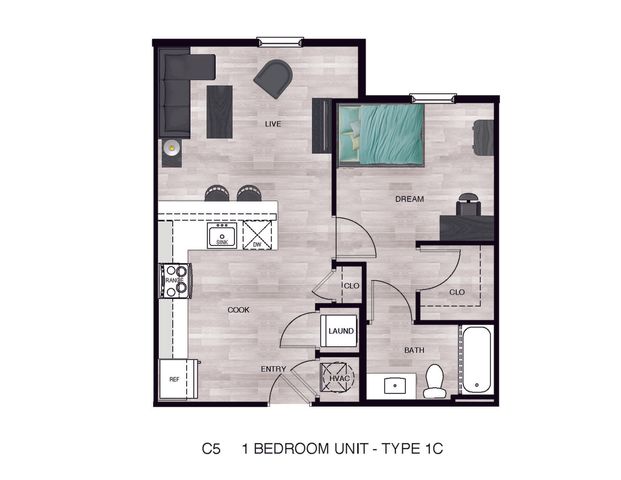1BR/1BA - A2