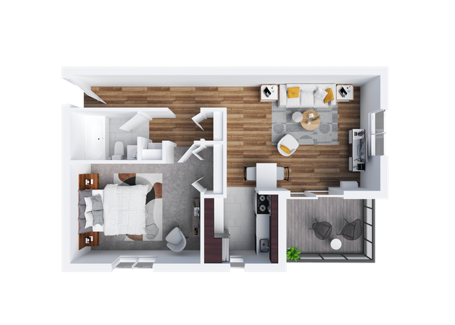 1 bedroom - corner unit