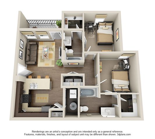 2BR x 2BA - B
