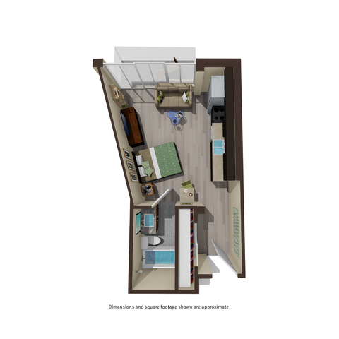 407 square foot studio apartment