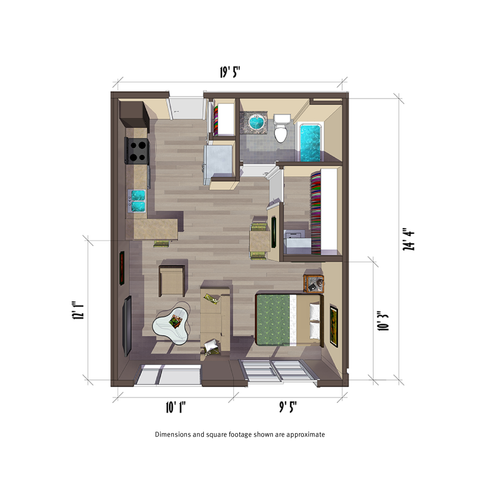 509 square foot studio apartment