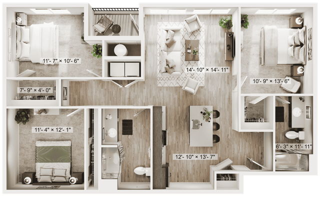 3BR/2BA - C2