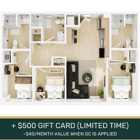3BR/3BA - $500 Gift Card