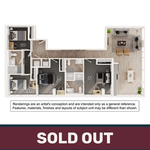 3BR/3BA - C1 - SOLD OUT