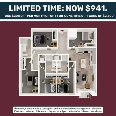 5BR/3BA - E1 $2500 Gift Card