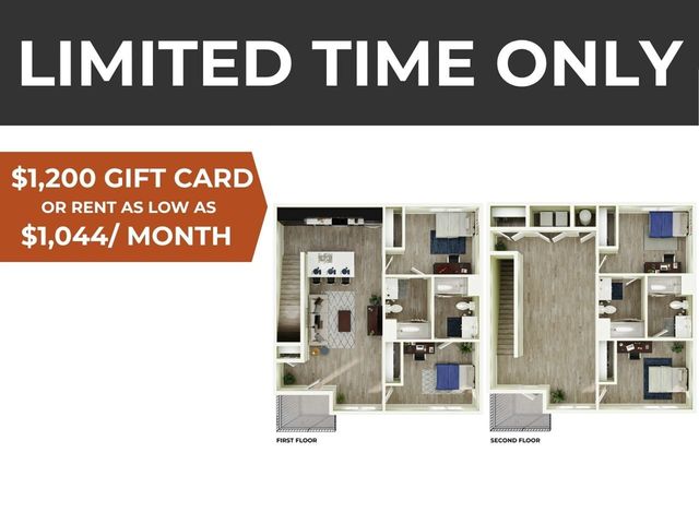 Limited time offer on a stunning two-level floor plan featuring modern open-concept living spaces, three spacious bedrooms, and two well-appointed bathrooms, ideal for comfort and style.