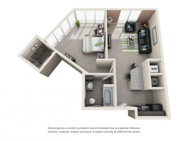 1BR/1BA LF