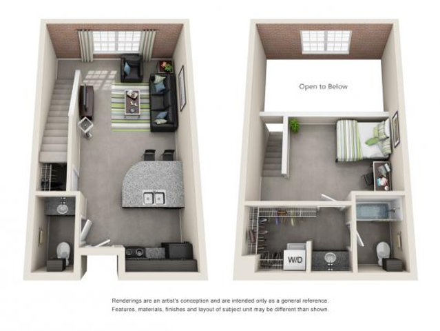 1BR/1.5BA F