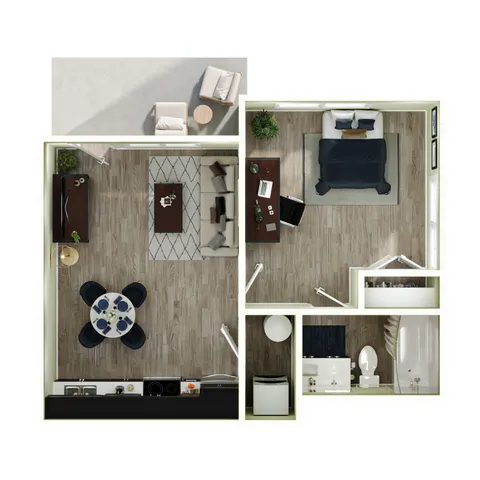 7th Street Station - 1-Bedroom Floorplan