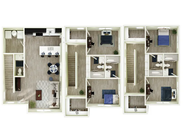 7th Street Station - Three-Bedroom Floorplan
