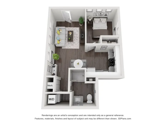 Forest Lake - One-Bedroom Floorplan