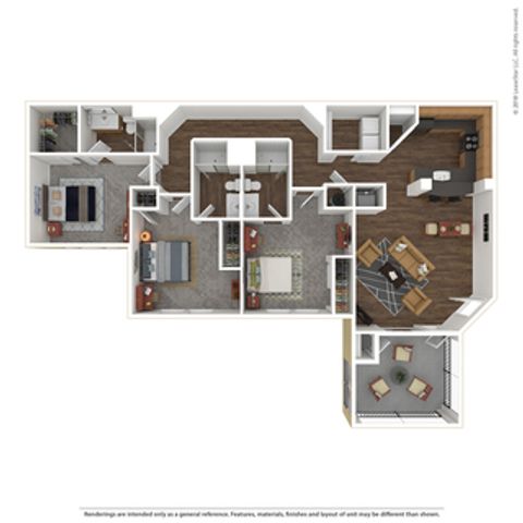 Forest Lake - Two-Bedroom Floor Plan