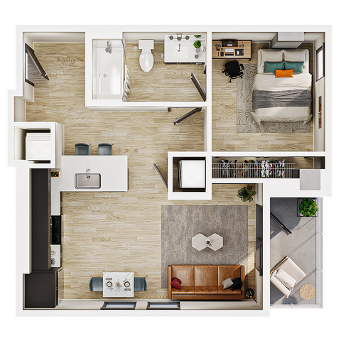 A4 - 1 Bed / 1 Bath