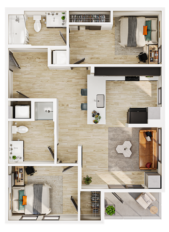 B2 - 2 Bed / 2 Bath