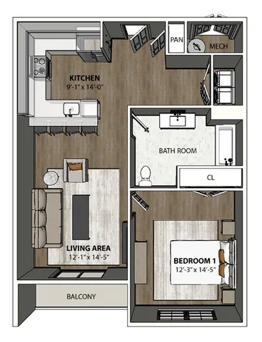 Hartman 1AA Floorplan