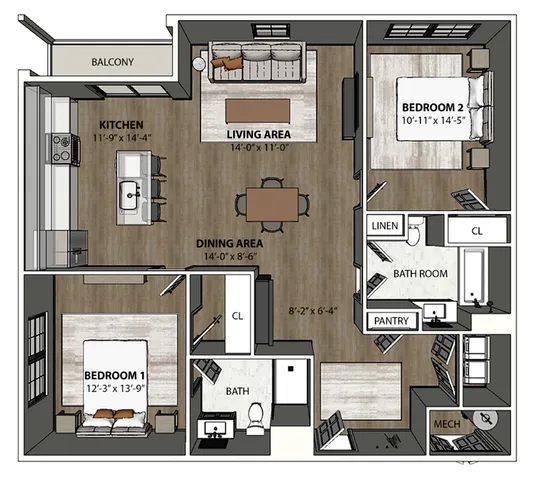 Maple 2B Floorplan