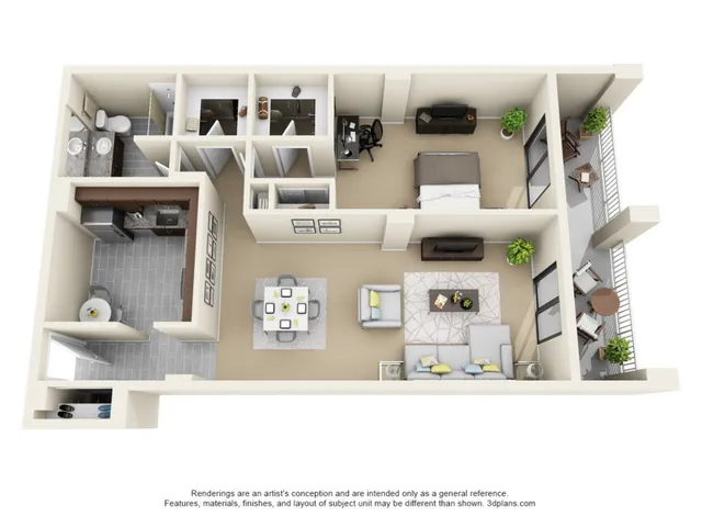 The Tower 1 Bedroom Floor Plan
