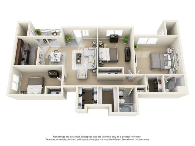 The Adams 3 Bedroom Floor Plan