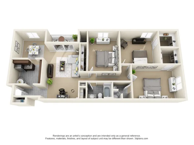 The Franklin 3 Bedroom Floor Plan