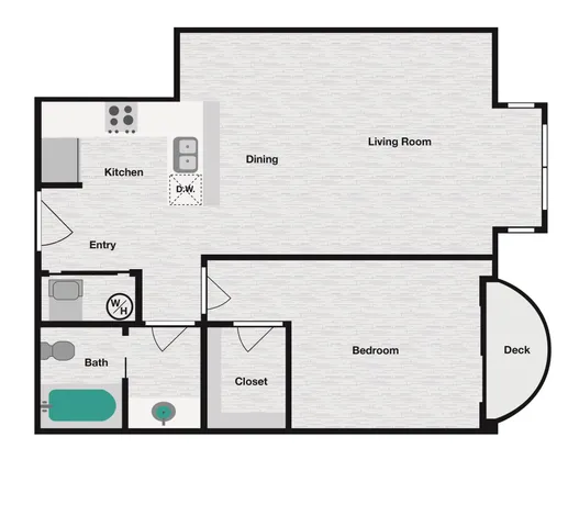 1x1A Floor Plan